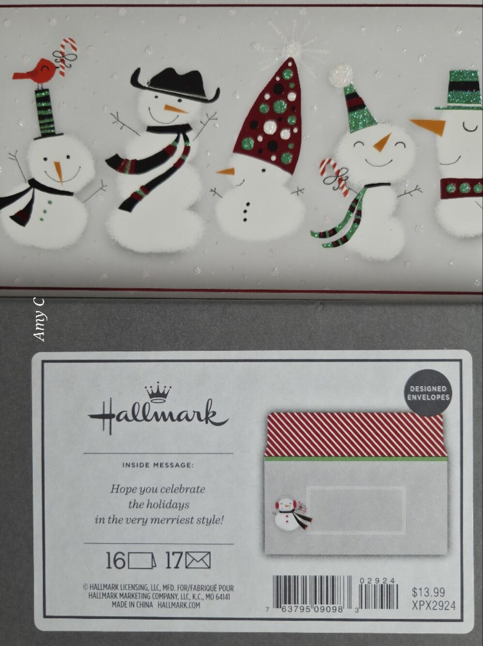 Christmas Hallmark Cards With White Snowman New